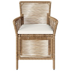 Chaise d'Extérieur avec coussin 2 pcs Beige et crème polyrotin 641839641839