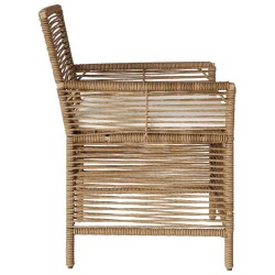 Chaise d'Extérieur avec coussin 2 pcs Beige et crème polyrotin 641839641839