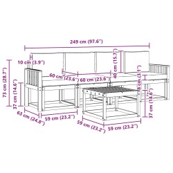 Ensemble de canapés d'extérieur 5 pcs Blanc et crème 641844641844