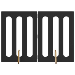 Clôture pliable pour animaux 2 pcs Chêne Noir Bois d’ingénierie 641849641849