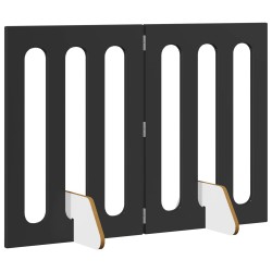 Clôture pliable pour animaux 2 pcs Chêne Noir Bois d’ingénierie 641849641849