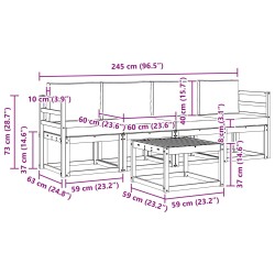 Ensemble de canapés d'extérieur 5 pcs Blanc et crème 641854641854