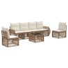 Ensemble de canapé de jardin 7 pcs Beige et blanc crème 641873641873