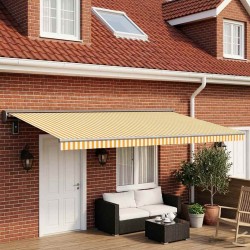 Toile de rechange pour auvent Jaune et blanc 500 × 300 cm 641878641878