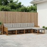 Ensemble de canapés d'extérieur 5 pcs Naturel et gris clair 641886641886