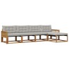 Ensemble de canapés d'extérieur 5 pcs Naturel et gris clair 641886641886