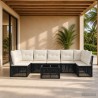 Ensemble de canapé de jardin 8 pcs Noir polyrotin 641895641895