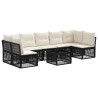 Ensemble de canapé de jardin 8 pcs Noir polyrotin 641895641895