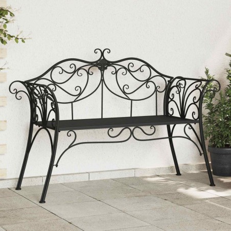 Banc de jardin 2-Nombre de places 130 x 47 x 90 cm Acier Noir 641897641897