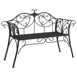 Banc de jardin 2-Nombre de places 130 x 47 x 90 cm Acier Noir 641897641897