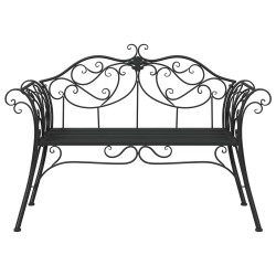 Banc de jardin 2-Nombre de places 130 x 47 x 90 cm Acier Noir 641897641897