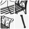 Banc de jardin 2-Nombre de places 130 x 47 x 90 cm Acier Noir 641897641897