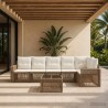 Ensemble de canapé de jardin 7 pcs Beige et blanc crème 641901641901