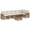 Ensemble de canapé de jardin 7 pcs Beige et blanc crème 641901641901