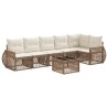 Ensemble de canapé de jardin 7 pcs Beige et blanc crème 641902641902