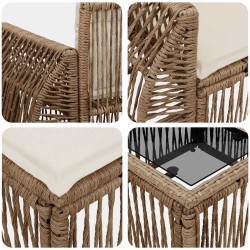 Ensemble de canapé de jardin 7 pcs Beige et blanc crème 641902641902