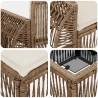 Ensemble de canapé de jardin 7 pcs Beige et blanc crème 641902641902