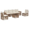Ensemble de canapé de jardin 7 pcs Beige et blanc crème 641906641906