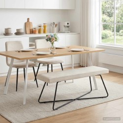 banc Uni Crème 110 x 40 x 45 cm Velours 641908641908