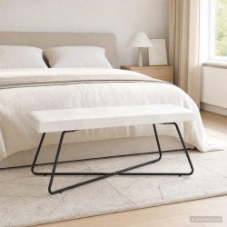 banc Uni Crème 110 x 40 x 45 cm Velours 641908641908