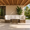 Ensemble de canapé de jardin 7 pcs Beige polyrotin 641913641913
