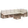 Ensemble de canapé de jardin 7 pcs Beige polyrotin 641914641914