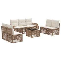 Ensemble de canapé de jardin 8 pcs Beige et blanc crème 641917641917