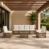 Ensemble de canapé de jardin 7 pcs Beige polyrotin 641920641920