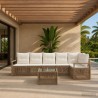 Ensemble de canapé de jardin 7 pcs Beige polyrotin 641922641922