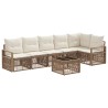 Ensemble de canapé de jardin 7 pcs Beige polyrotin 641922641922