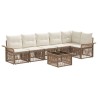 Ensemble de canapé de jardin 7 pcs Beige polyrotin 641924641924