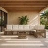 Ensemble de canapé de jardin 8 pcs Beige et blanc crème 641927641927