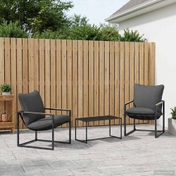 Ensemble de canapé de jardin 3 pcs Noir et anthracite Acier 641931641931