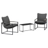 Ensemble de canapé de jardin 3 pcs Noir et anthracite Acier 641931641931
