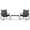 Ensemble de canapé de jardin 3 pcs Noir et anthracite Acier 641931641931