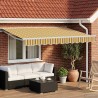 Auvent rétractable électrique Jaune, Gris et Blanc 3,5 x 2,5 m 641932641932