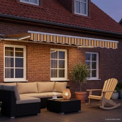 Auvent rétractable électrique Jaune, Gris et Blanc 3,5 x 2,5 m 641932641932