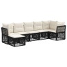 Ensemble de canapé de jardin 7 pcs Noir polyrotin 641937641937