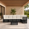 Ensemble de canapé de jardin 7 pcs Noir polyrotin 641938641938