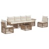 Ensemble de canapé de jardin 7 pcs Beige polyrotin 641940641940