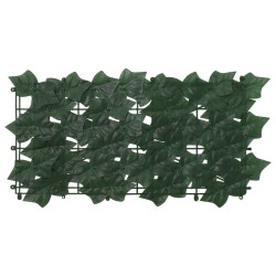 Écran de balcon avec feuilles Vert foncé 600 x 100 cm 641942641942