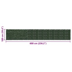 Écran de balcon avec feuilles Vert foncé 600 x 100 cm 641942641942