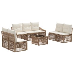 Ensemble de canapé de jardin 8 pcs Beige polyrotin 641945641945