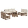 Ensemble de canapé de jardin 8 pcs Beige polyrotin 641945641945