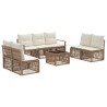 Ensemble de canapé de jardin 8 pcs Beige polyrotin 641947641947