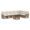 Ensemble de canapé de jardin 8 pcs Beige polyrotin 641948641948