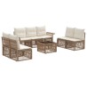 Ensemble de canapé de jardin 8 pcs Beige polyrotin 641949641949