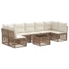 Ensemble de canapé de jardin 8 pcs Beige polyrotin 641950641950