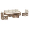 Ensemble de canapé de jardin 7 pcs Beige polyrotin 641955641955