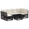 Ensemble de canapé de jardin 7 pcs Noir polyrotin 641957641957